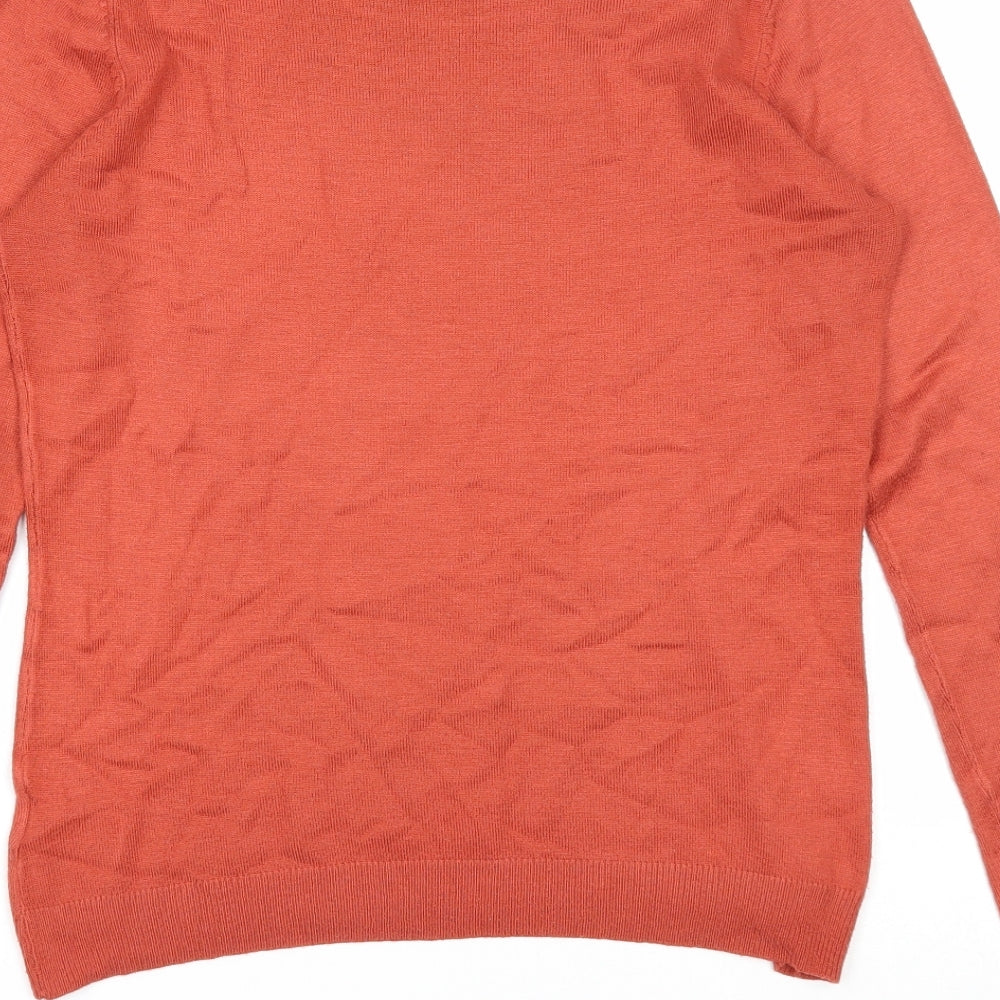 La Redoute Womens Red Round Neck Acrylic Pullover Jumper Size 10