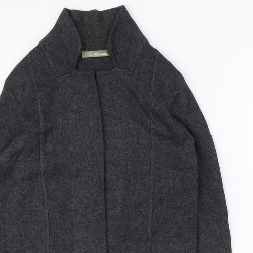 Marks and Spencer Womens Grey Scoop Neck Viscose Cardigan Jumper Size 10