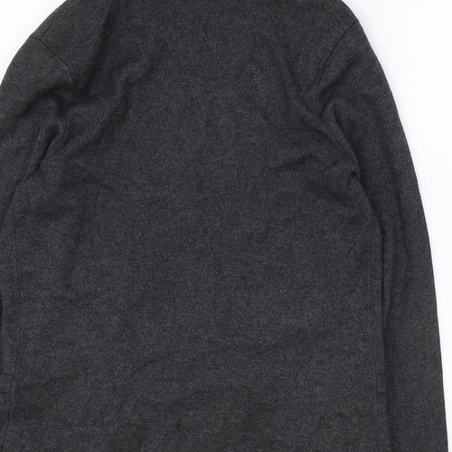 Marks and Spencer Womens Grey Scoop Neck Viscose Cardigan Jumper Size 10