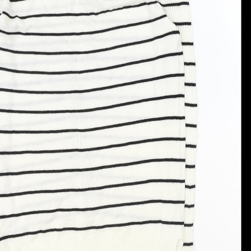 Atmosphere Womens Ivory V-Neck Striped Acrylic Pullover Jumper Size 4