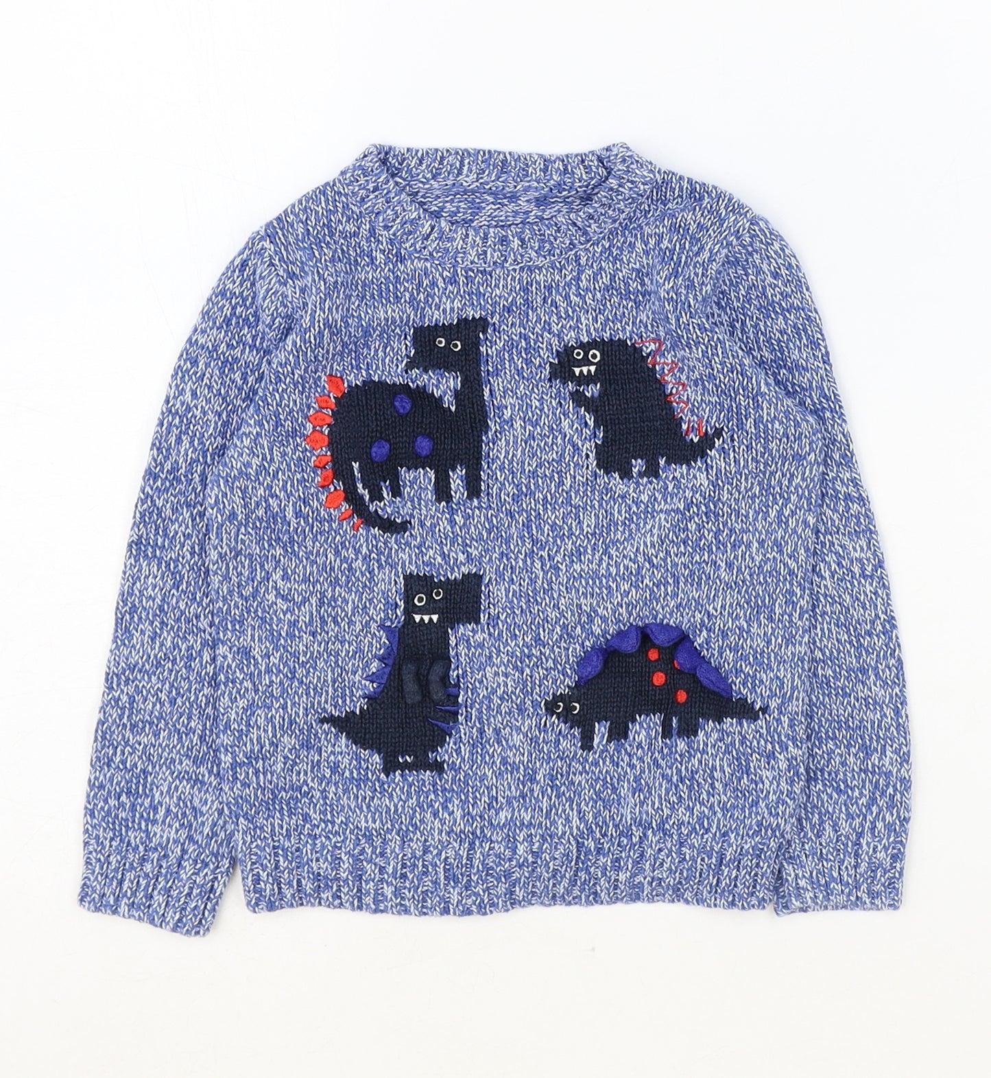 Nutmeg Boys Blue 100% Cotton Pullover Jumper Size 12-18 Months Pullover - Dinosaur