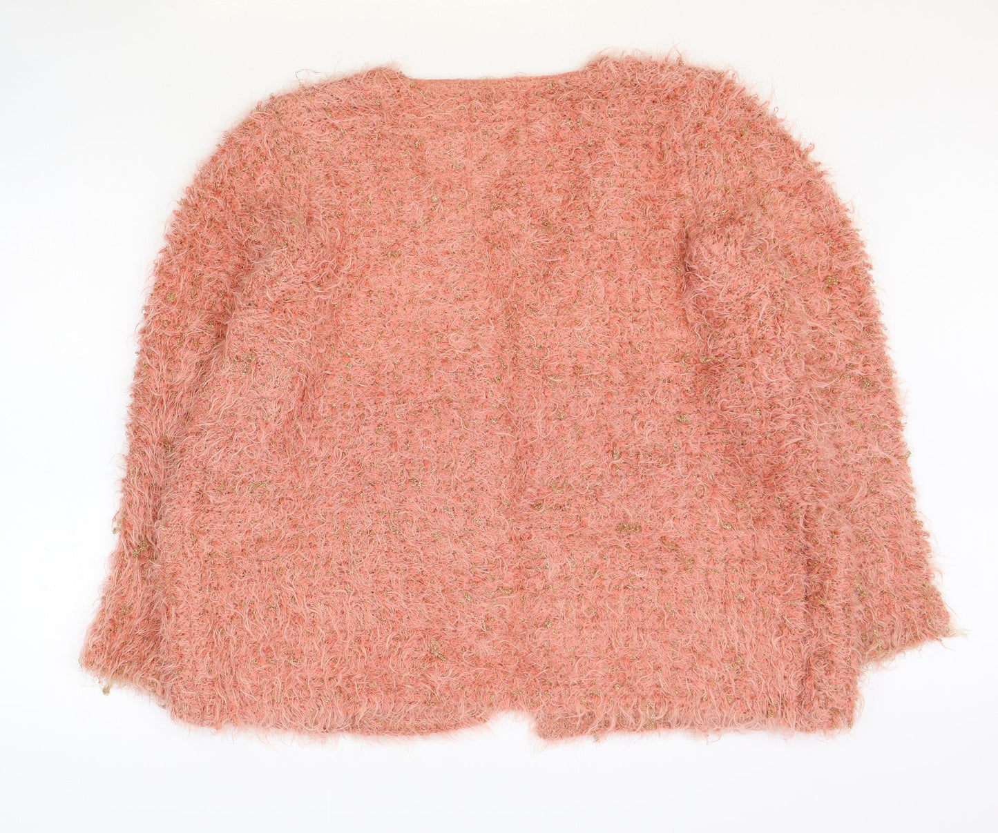 Falmer Heritage Womens Pink V-Neck Polyester Cardigan Jumper Size 20 - Fluffy, Hook & Eye Closure