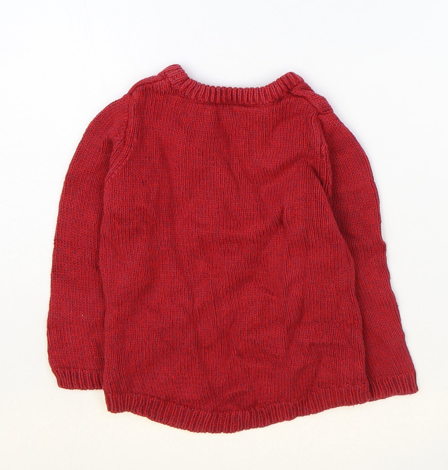 Nutmeg Girls Red Cotton Pullover Jumper Size 12-18 Months Pullover - Cat