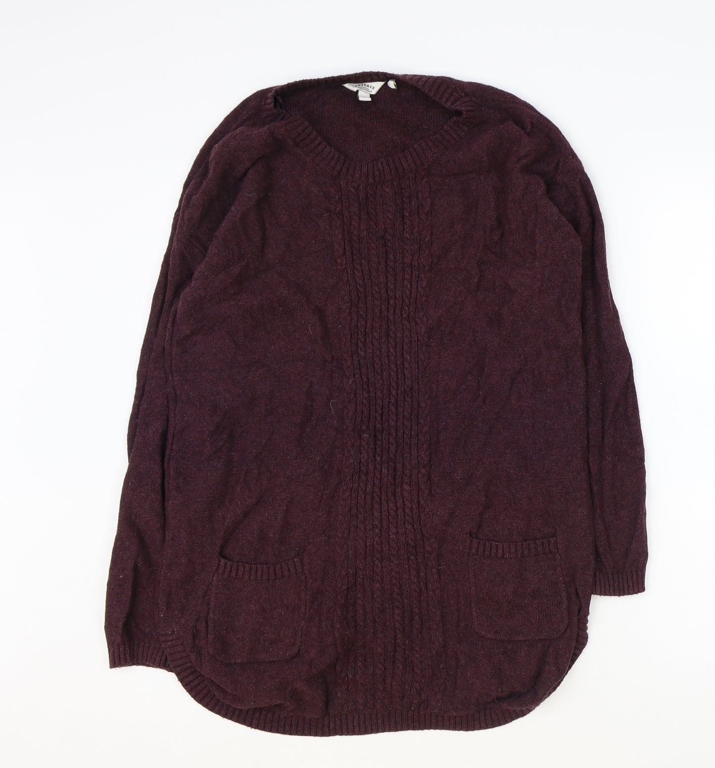 Fat Face Womens Red Boat Neck Cotton Tunic Jumper Size 6