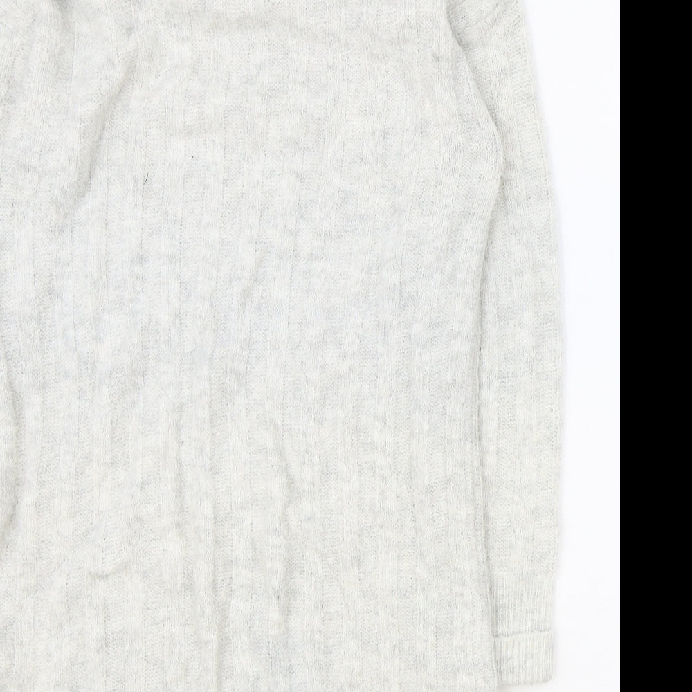 George Womens Grey Acrylic Jumper Dress Size XS Roll Neck Pullover
