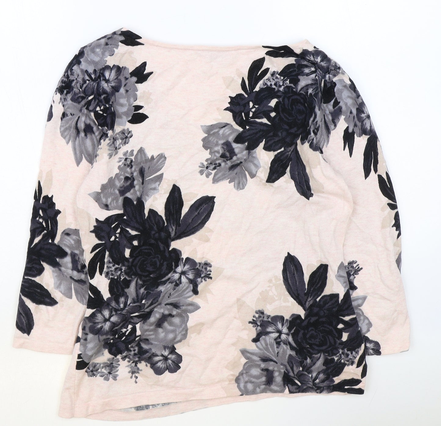 Phase Eight Womens Pink Floral Cotton Basic Blouse Size 14 V-Neck