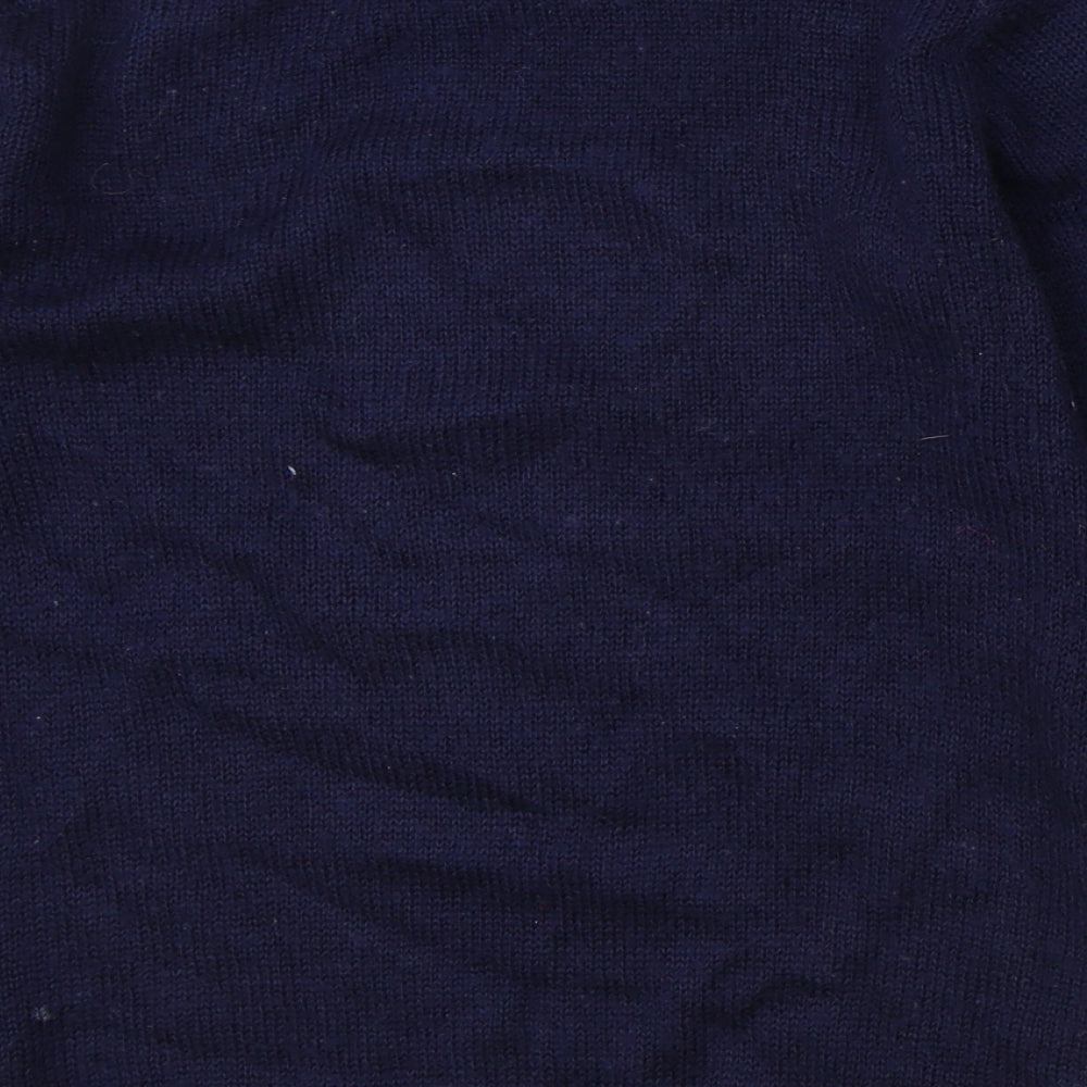 H&M Girls Blue Round Neck Acrylic Pullover Jumper Size 9-10 Years Pullover - Star