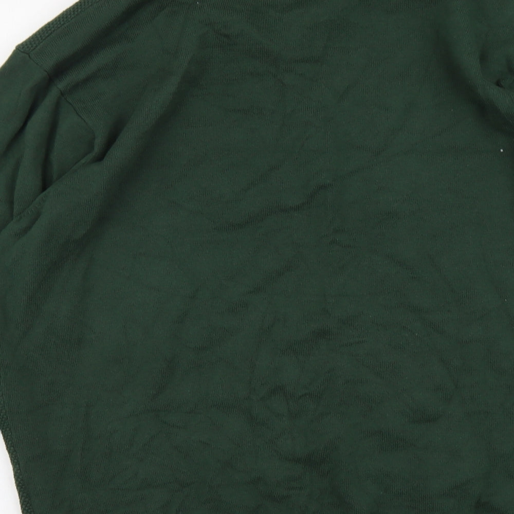 Gabicci Mens Green Collared Cotton Pullover Jumper Size XL Long Sleeve