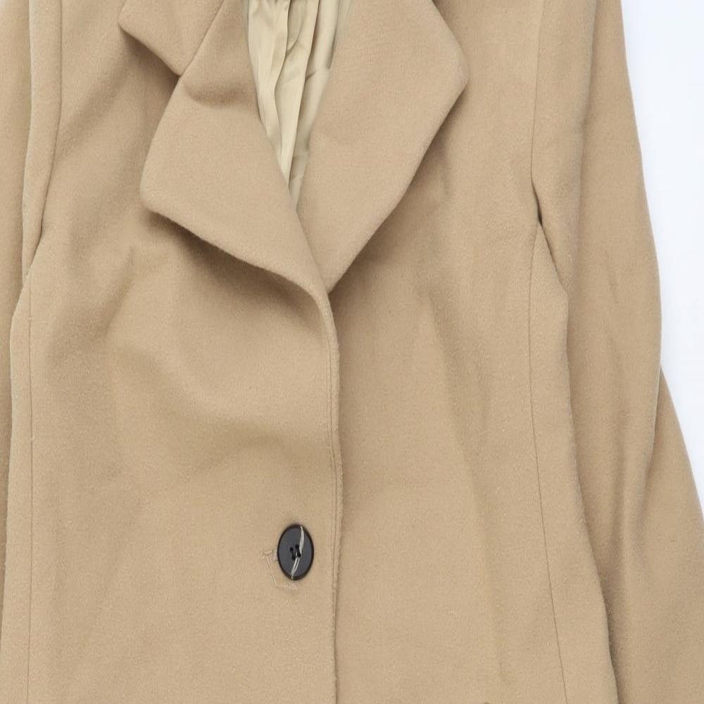 Zara Womens Beige Trench Coat Coat Size S Button