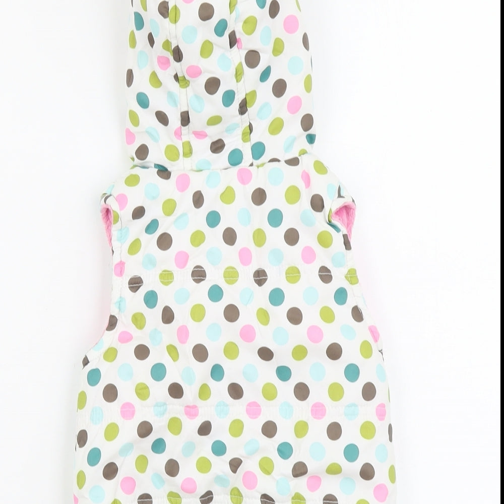 TU Girls Multicoloured Polka Dot Gilet Jacket Size 6-9 Months Zip