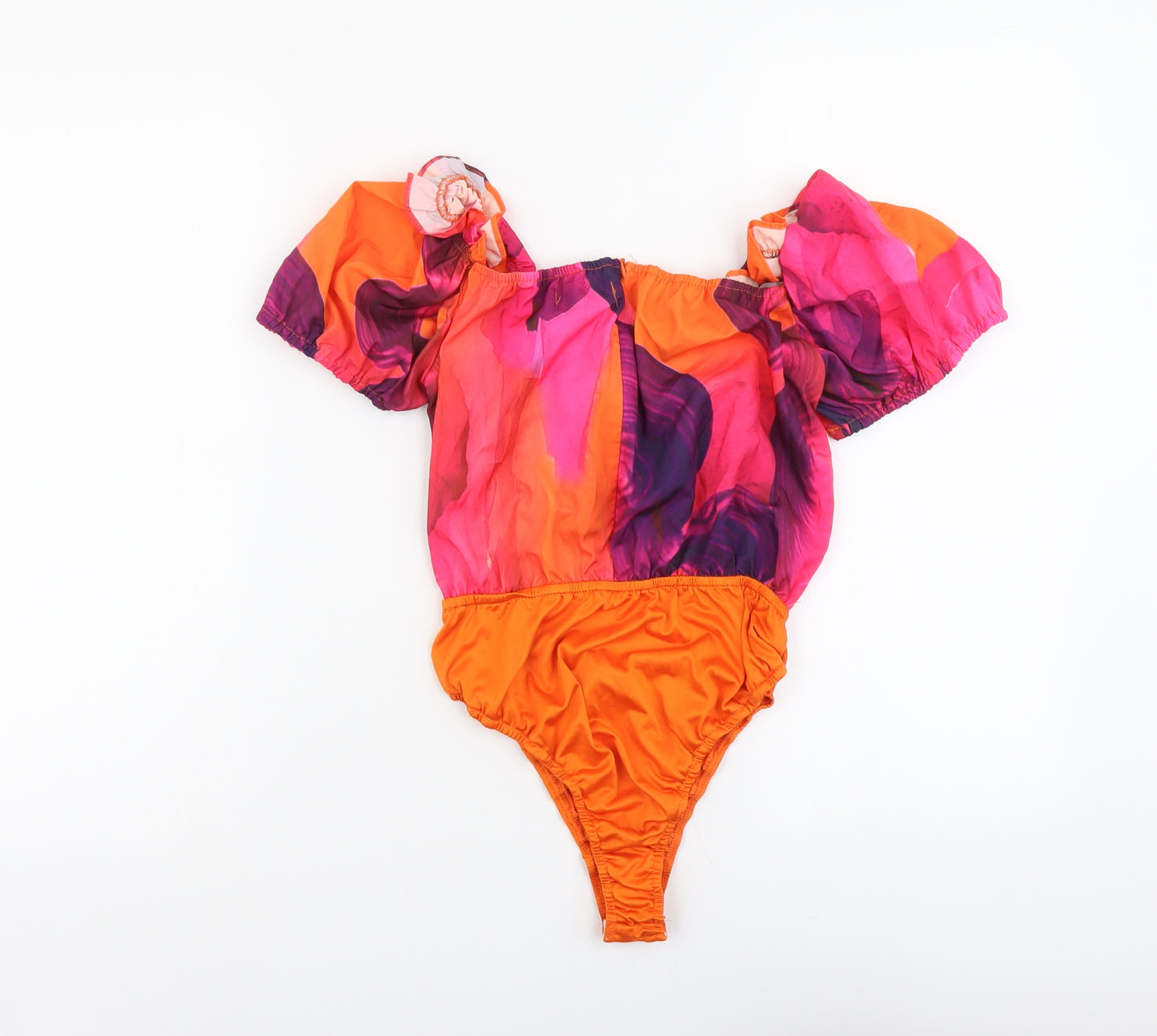 PRETTYLITTLETHING Womens Multicoloured Polyester Bodysuit One-Piece Size 12 Snap