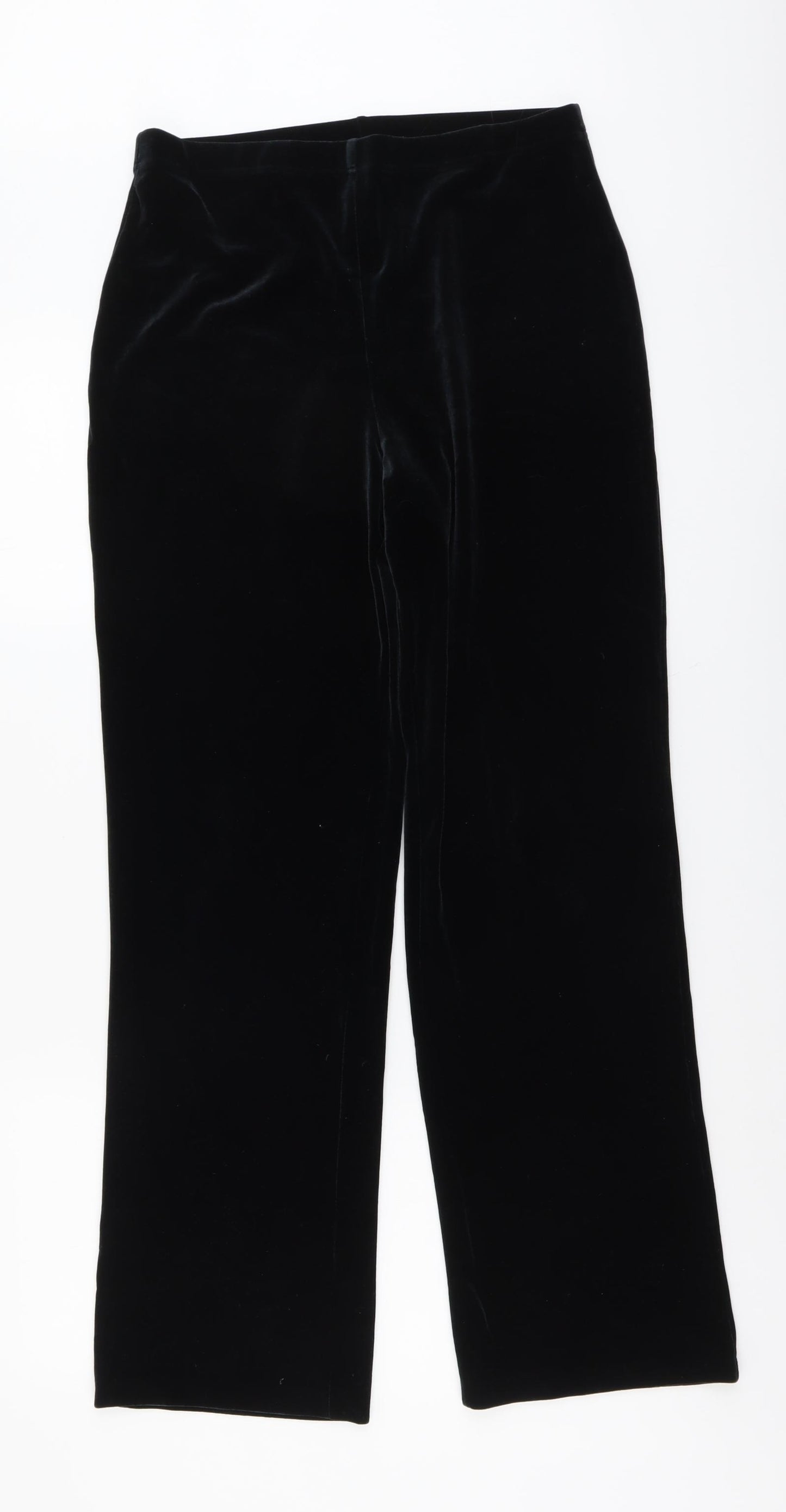 Marks and Spencer Womens Black Polyester Dress Pants Trousers Size 14 L29 in Regular