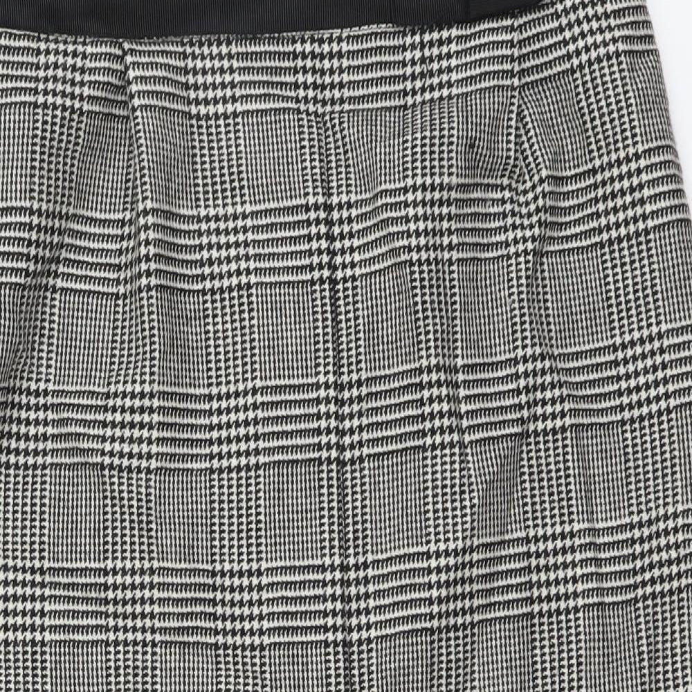 Coast Womens Black Plaid Wool Straight & Pencil Skirt Size 12 Zip