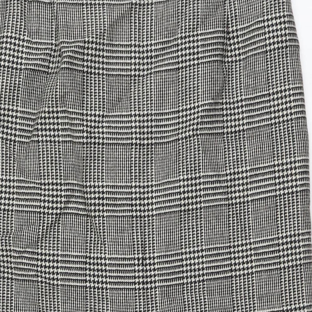 Coast Womens Black Plaid Wool Straight & Pencil Skirt Size 12 Zip