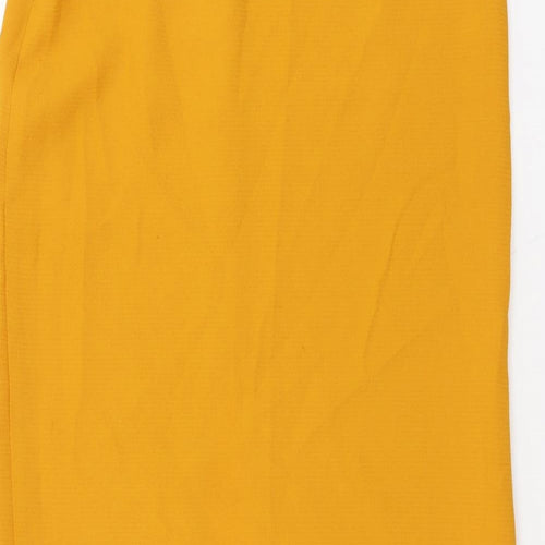 Topshop Womens Yellow Polyester Straight & Pencil Skirt Size 8 Zip