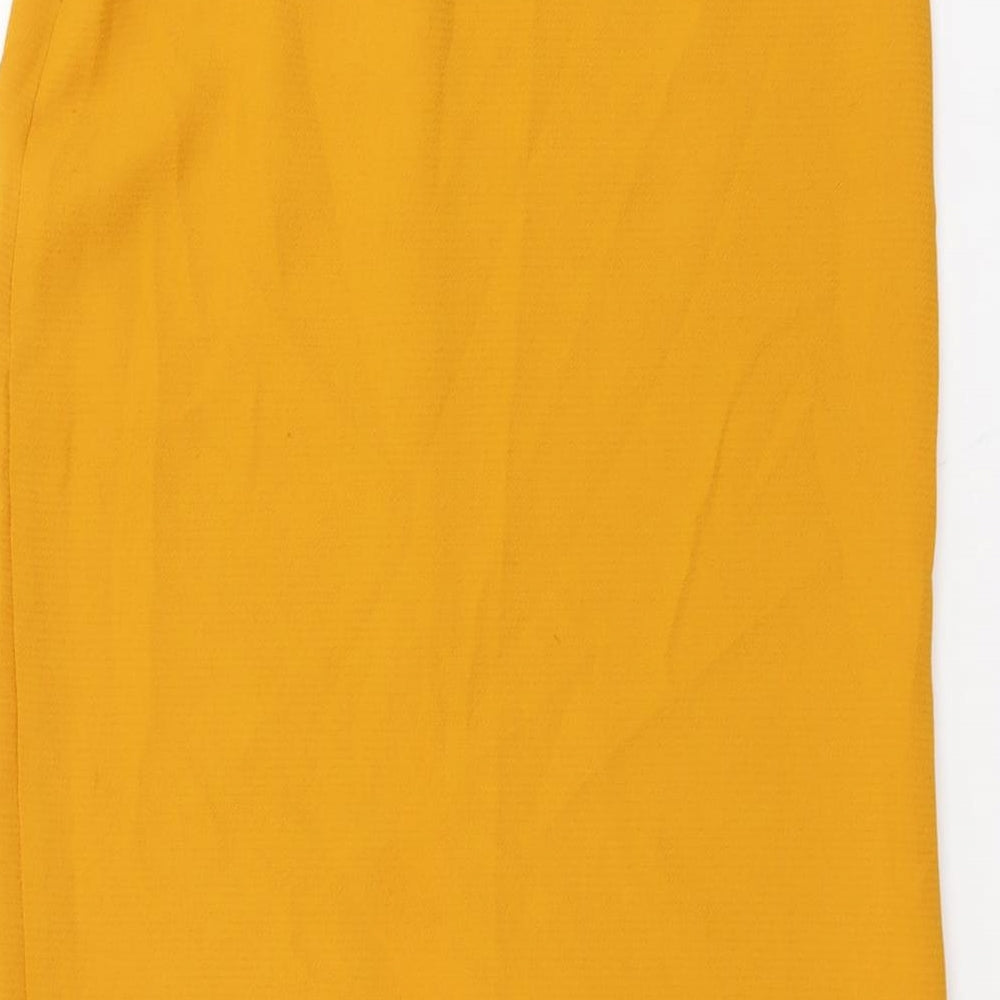 Topshop Womens Yellow Polyester Straight & Pencil Skirt Size 8 Zip