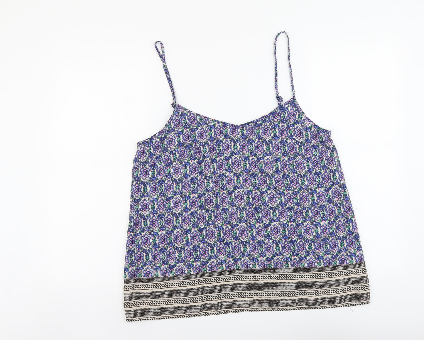 Atmosphere Womens Black Geometric Polyester Camisole Tank Size 14 V-Neck
