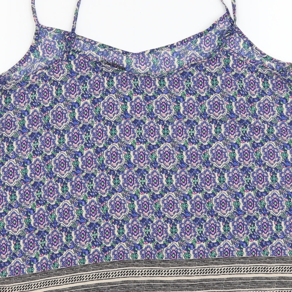 Atmosphere Womens Black Geometric Polyester Camisole Tank Size 14 V-Neck