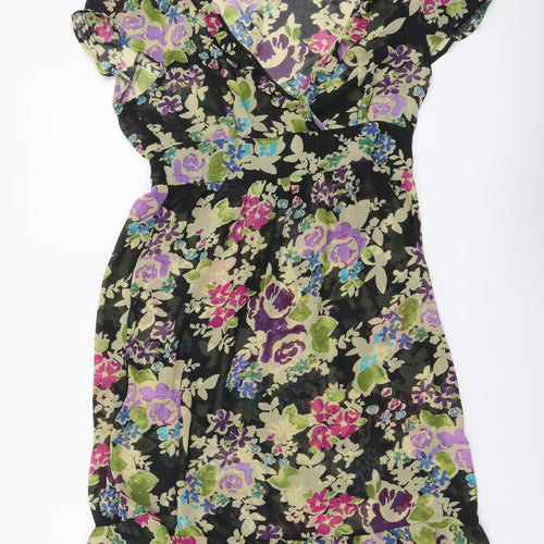 RISE Womens Multicoloured Floral Polyester Ball Gown Size 12 V-Neck Pullover