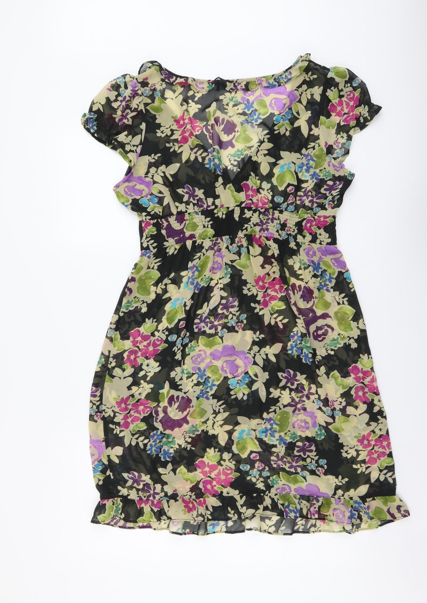 RISE Womens Multicoloured Floral Polyester Ball Gown Size 12 V-Neck Pullover