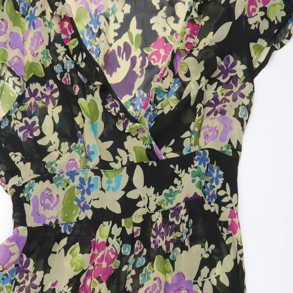 RISE Womens Multicoloured Floral Polyester Ball Gown Size 12 V-Neck Pullover