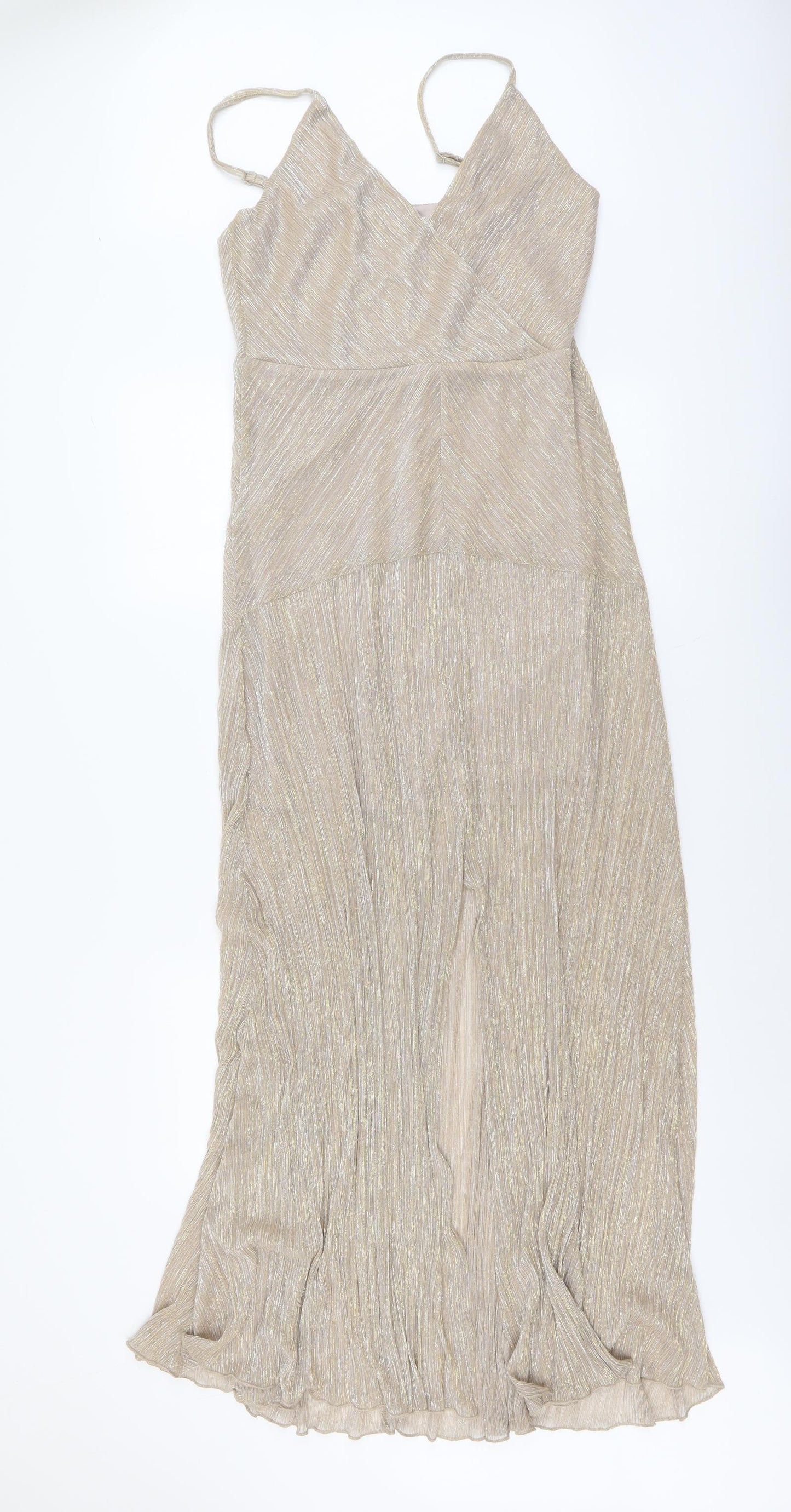Miss Selfridge Womens Gold Polyester Ball Gown Size 12 Sweetheart Pullover