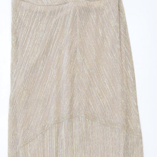 Miss Selfridge Womens Gold Polyester Ball Gown Size 12 Sweetheart Pullover