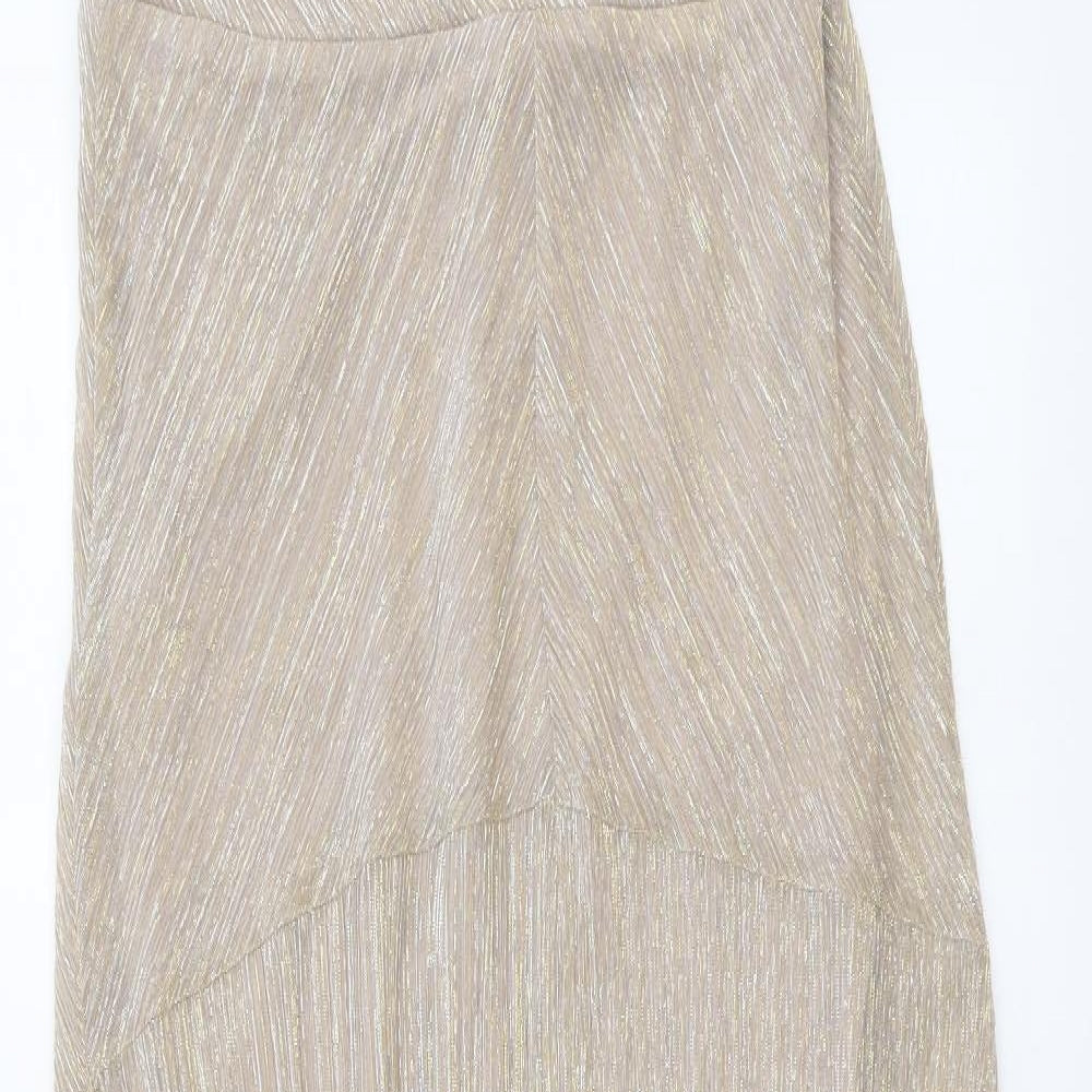 Miss Selfridge Womens Gold Polyester Ball Gown Size 12 Sweetheart Pullover