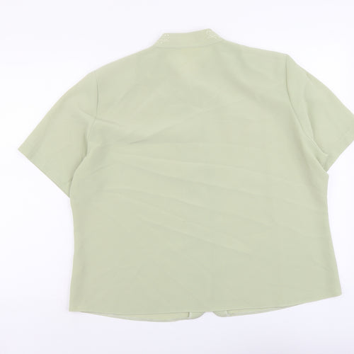 Michael Gold Womens Green Polyester Basic Blouse Size 20 Round Neck