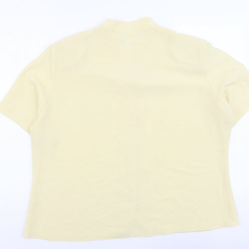 Michael Gold Womens Yellow Polyester Basic Blouse Size 20 Round Neck