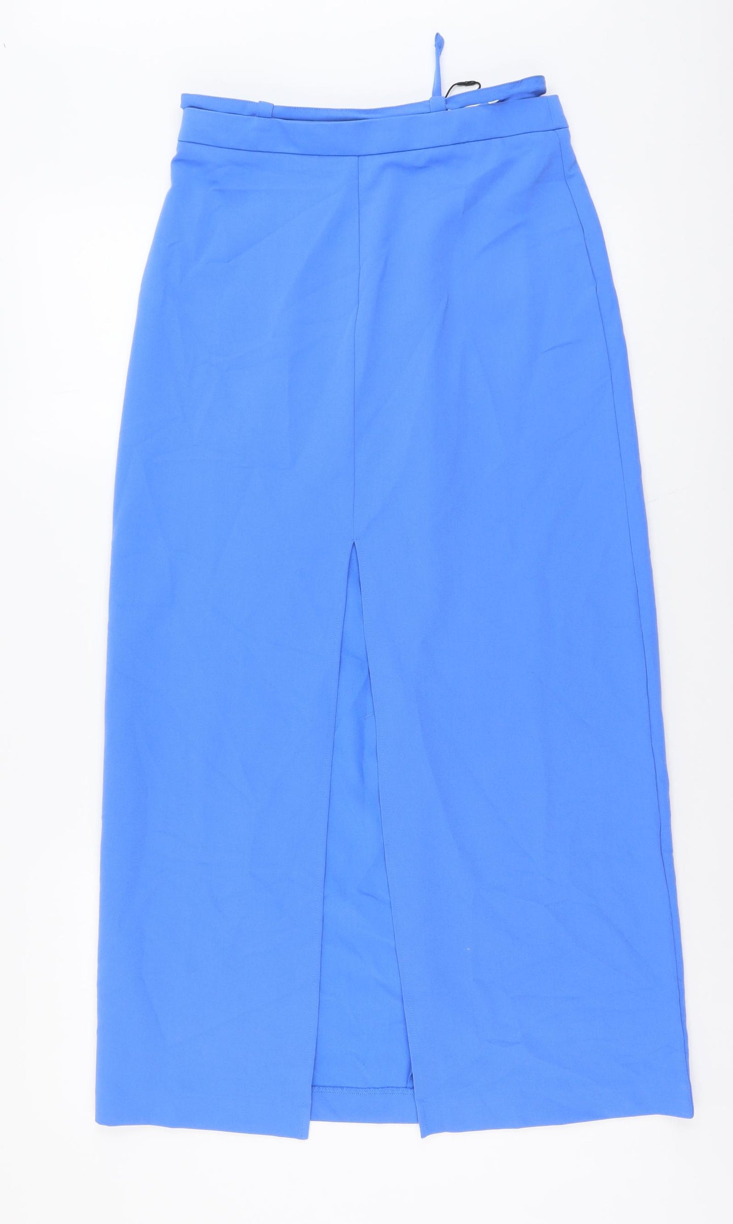 Stradivarius Womens Blue Polyester Straight & Pencil Skirt Size 10 Zip