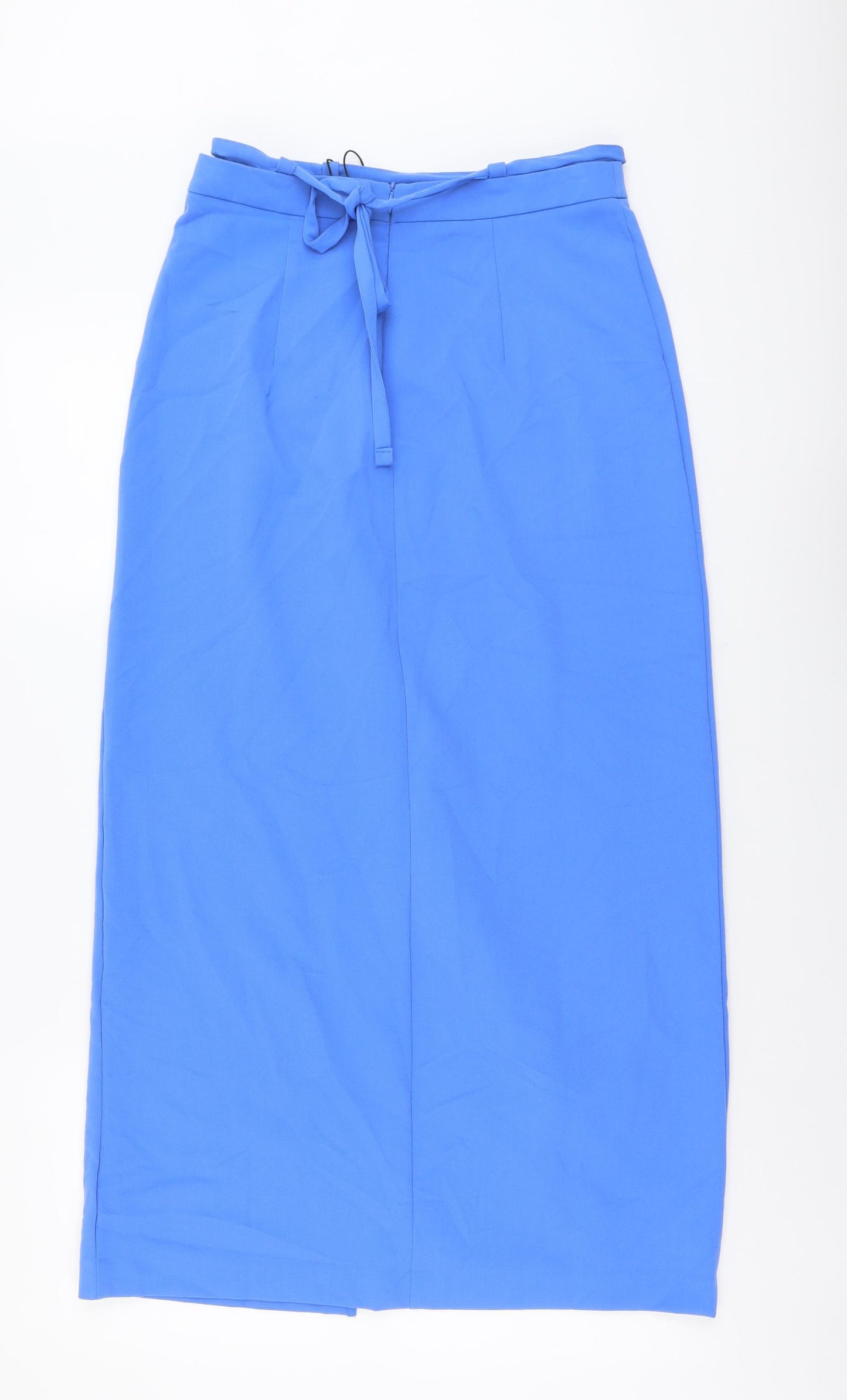 Stradivarius Womens Blue Polyester Straight & Pencil Skirt Size 10 Zip