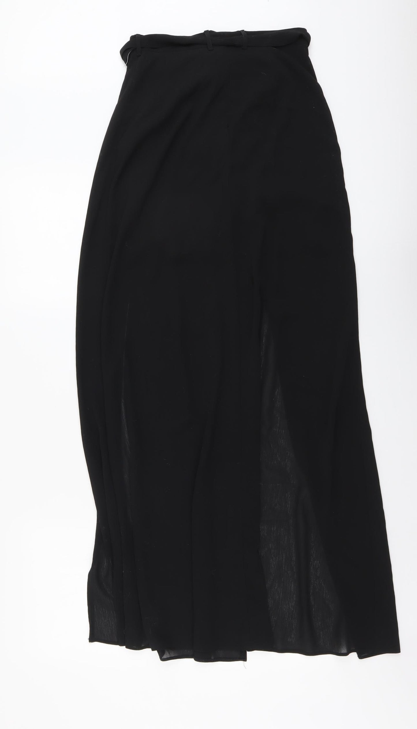 Miss Selfridge Womens Black Polyester Maxi Skirt Size 6 Zip