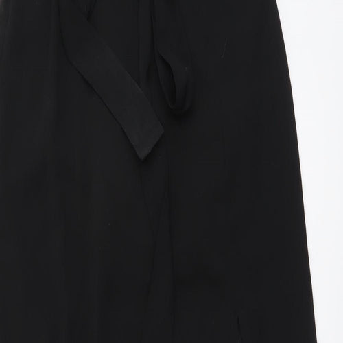 Miss Selfridge Womens Black Polyester Maxi Skirt Size 6 Zip
