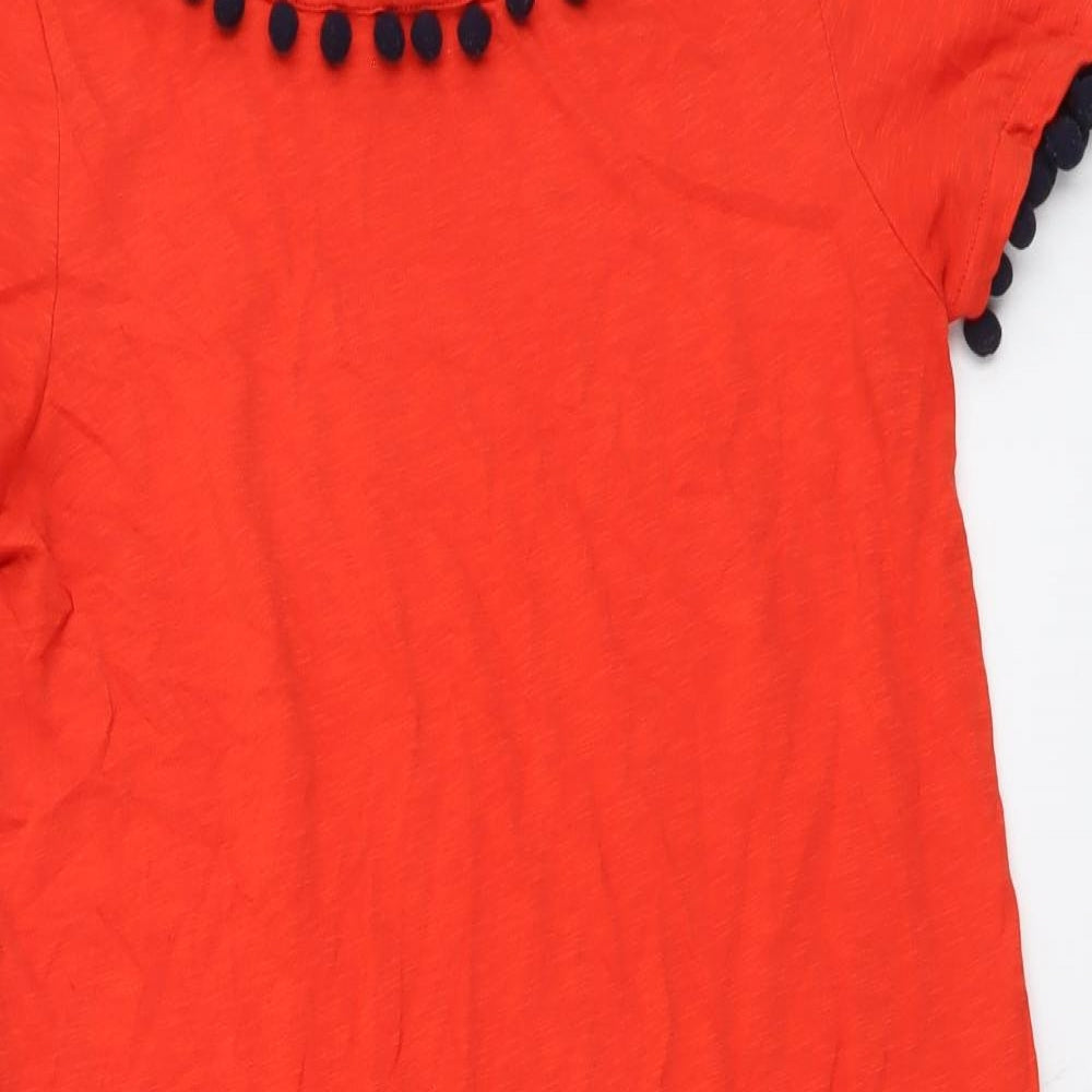 Boden Womens Red Cotton T-Shirt Dress Size 10 Boat Neck Pullover