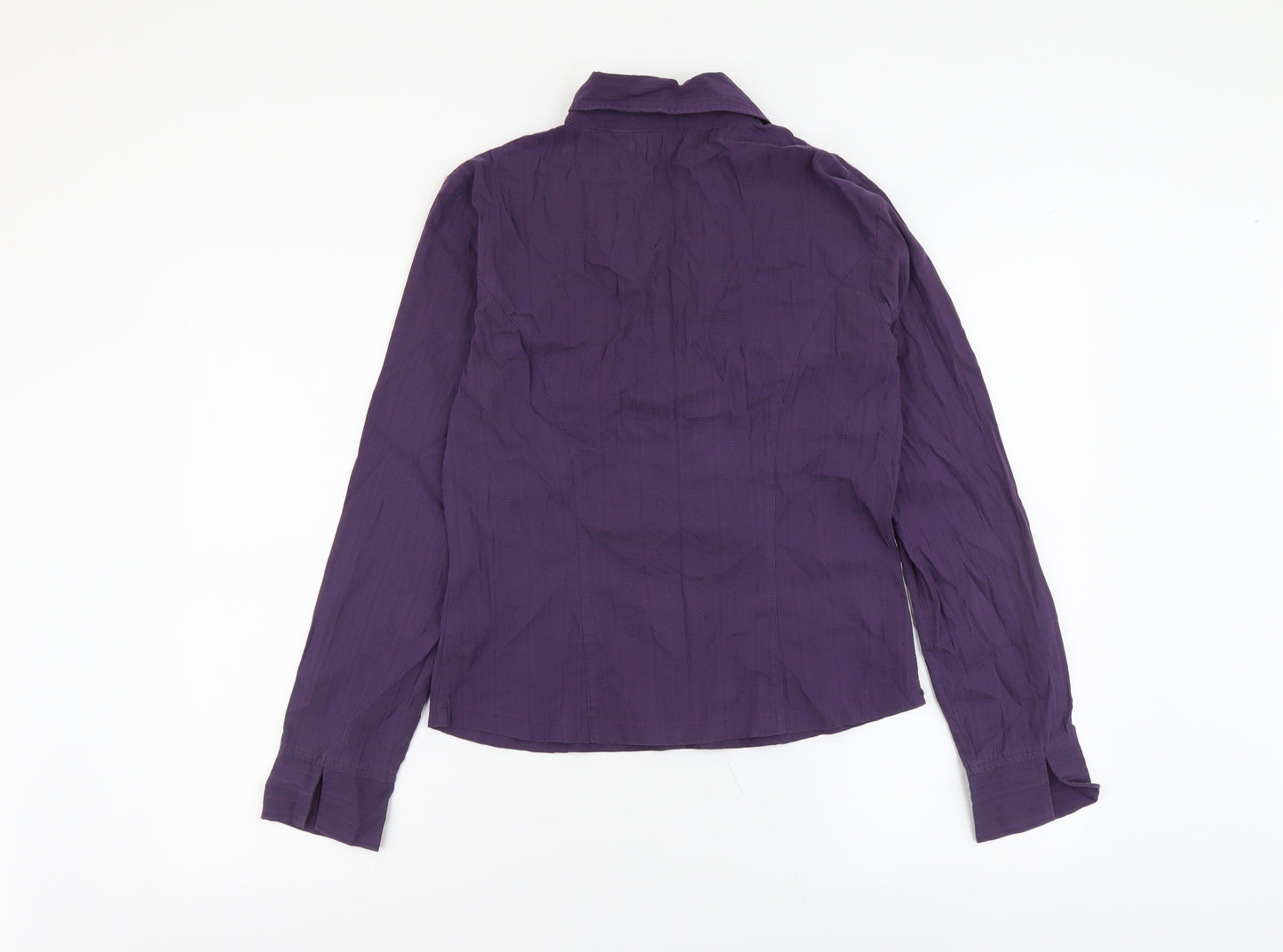 NEXT Womens Purple Cotton Basic Blouse Size 10 Collared