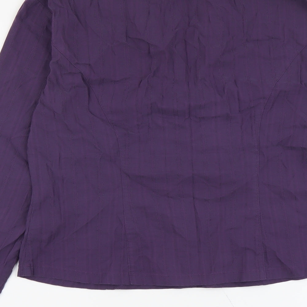 NEXT Womens Purple Cotton Basic Blouse Size 10 Collared