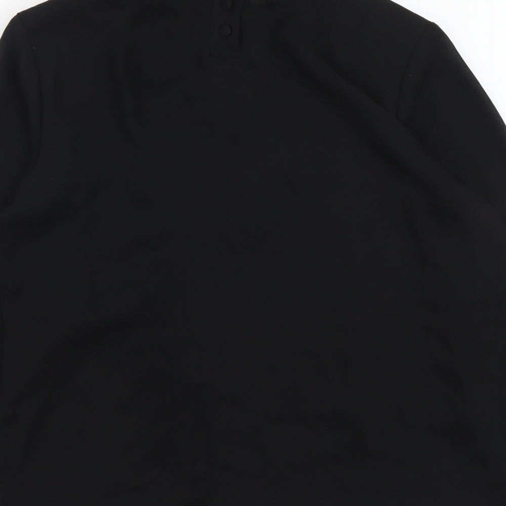 Collection Womens Black Polyester Basic Blouse Size 10 High Neck