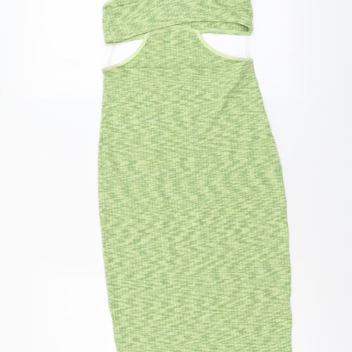 H&M Womens Green Polyester Bodycon Size S Halter Pullover