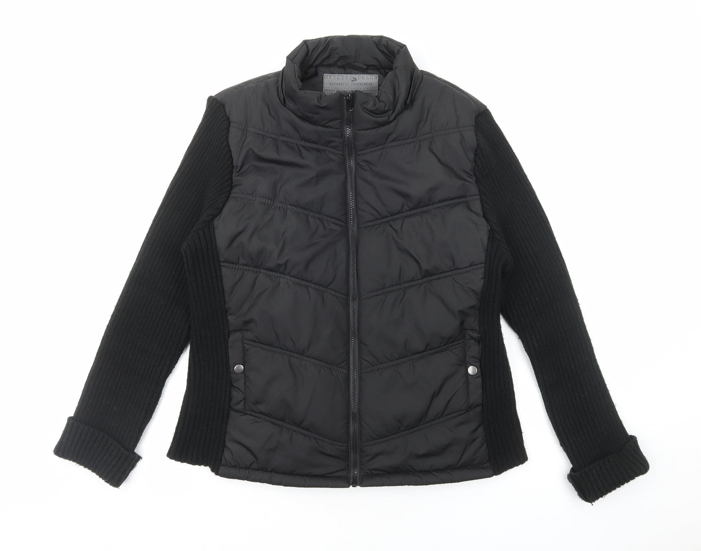 E-vie Womens Black Jacket Size 18 Zip