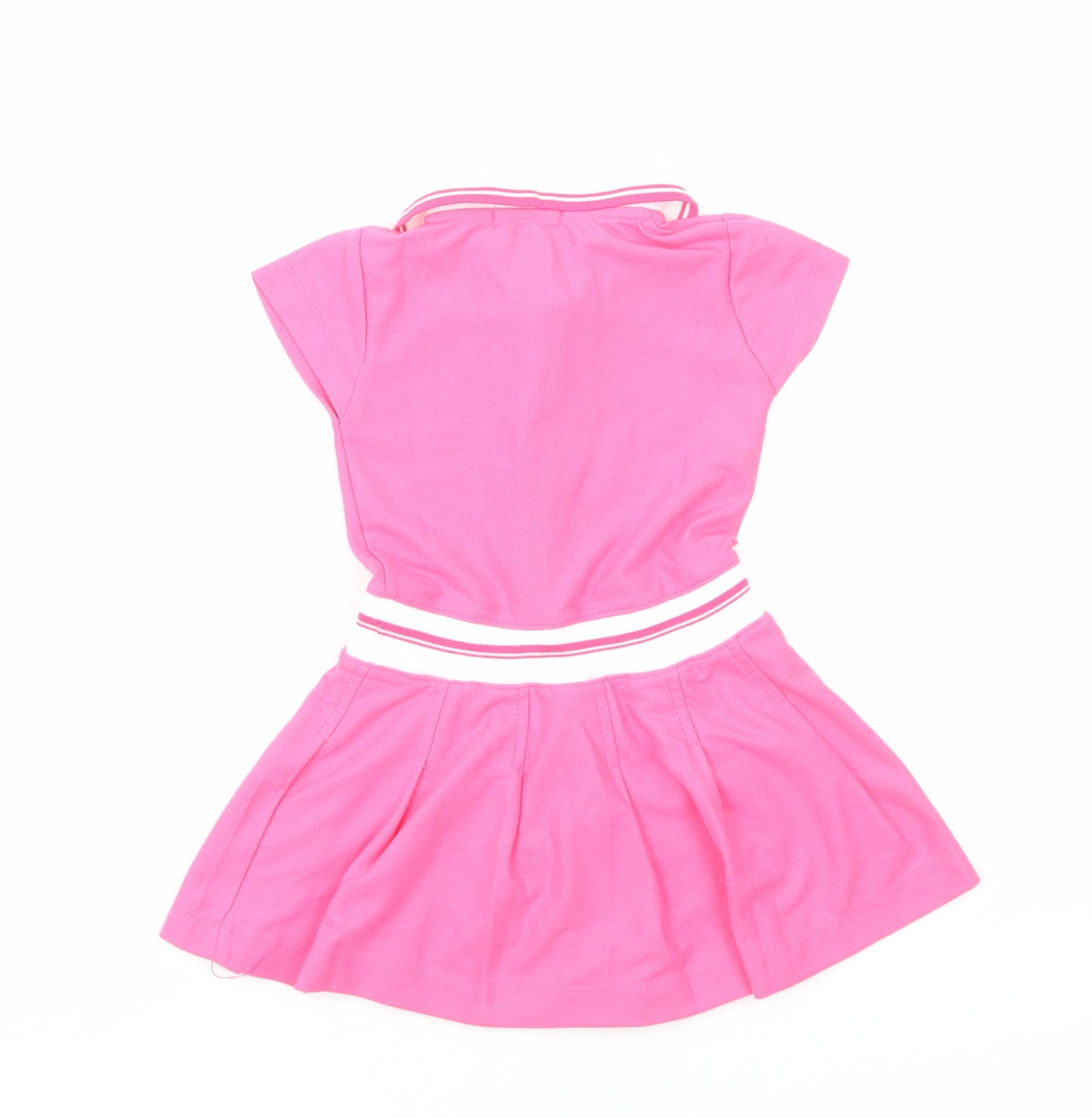 Froggy Girls Pink Cotton T-Shirt Dress Size M Collared Pullover - Hello Kitty