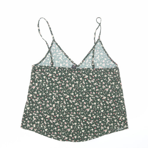 SheIn Womens Green Floral Polyester Camisole Tank Size S V-Neck