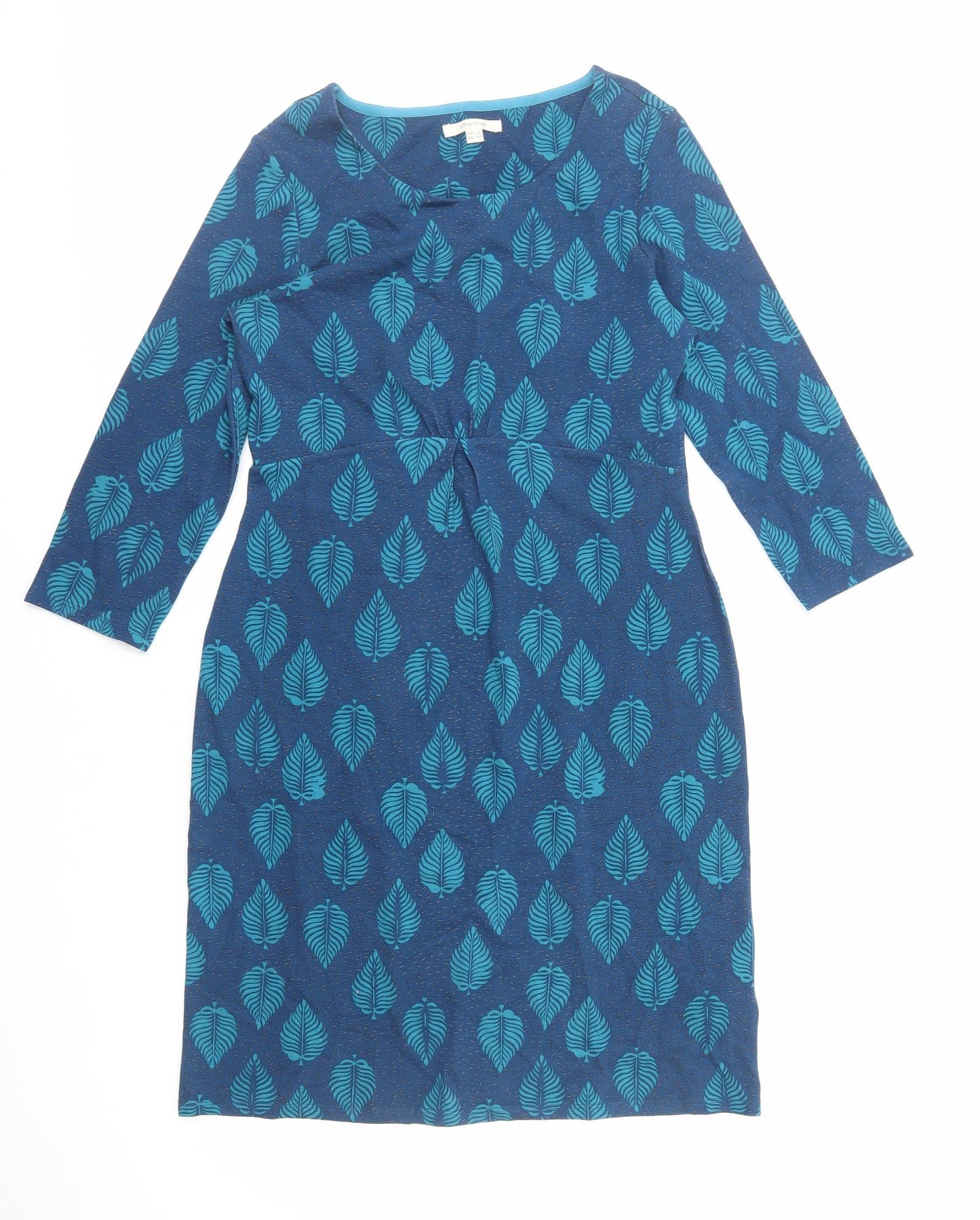 White Stuff Womens Blue Floral Viscose A-Line Size 12 Round Neck Pullover