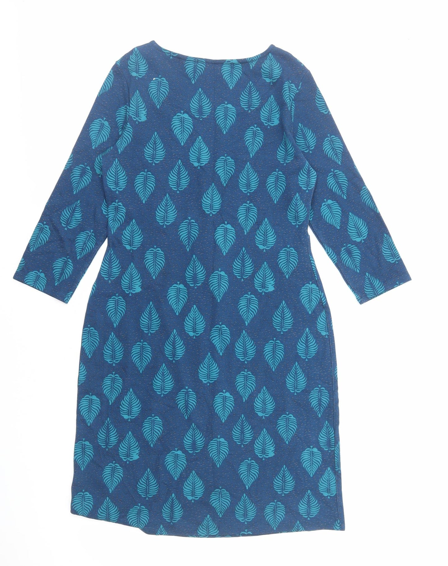 White Stuff Womens Blue Floral Viscose A-Line Size 12 Round Neck Pullover