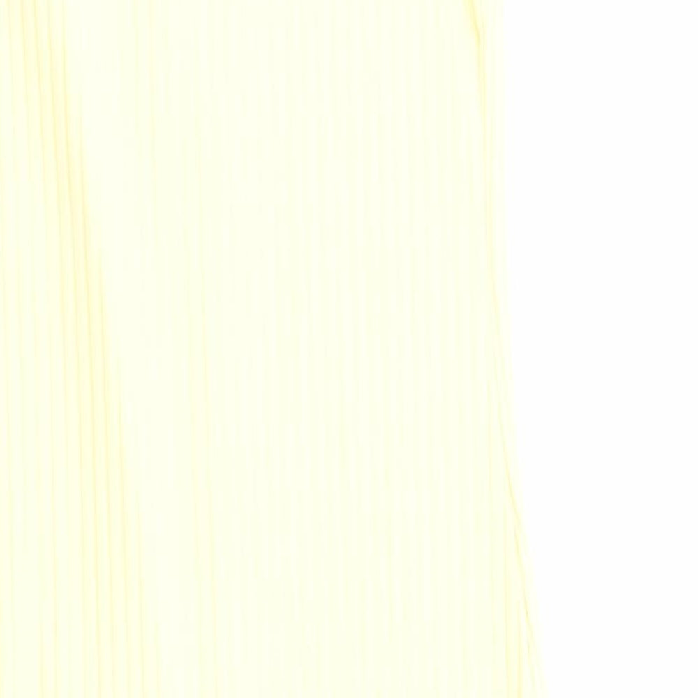 Zara Womens Yellow Viscose Bodycon Size L Scoop Neck Pullover