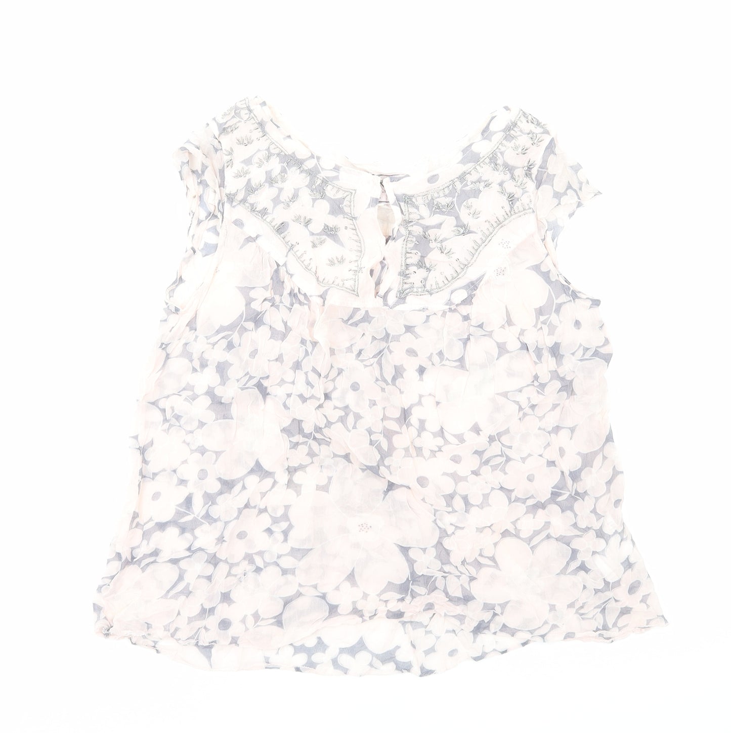 Noa Noa Womens Pink Floral Polyester Basic Blouse Size XS Boat Neck