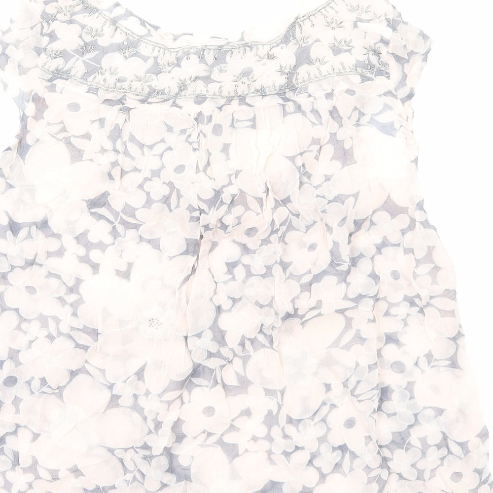 Noa Noa Womens Pink Floral Polyester Basic Blouse Size XS Boat Neck