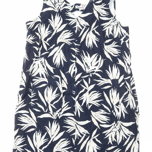 Indigo Roc Womens Blue Floral Linen A-Line Size 22 V-Neck Pullover