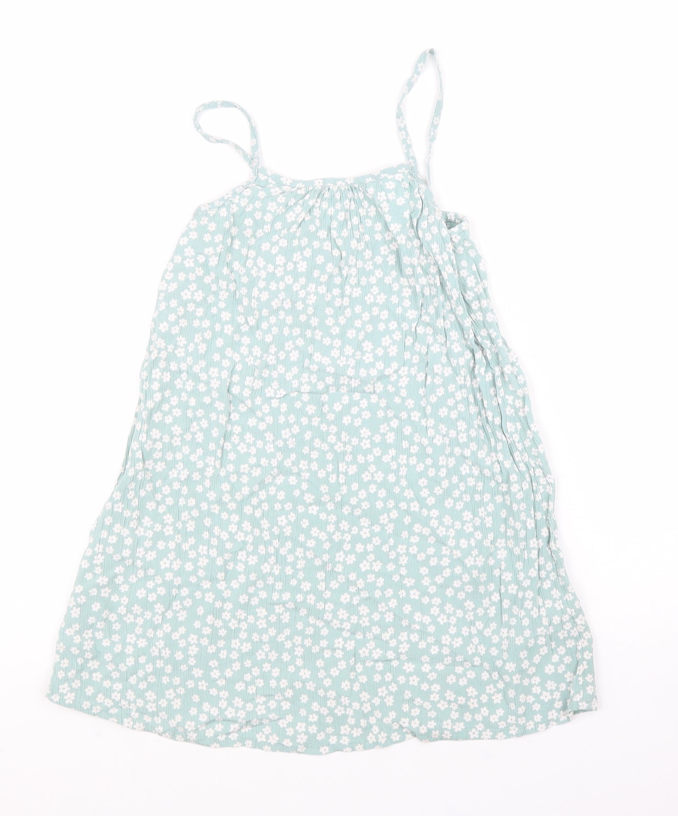 Nutmeg Girls Blue Floral Viscose Trapeze & Swing Size 6 Years Square Neck Pullover