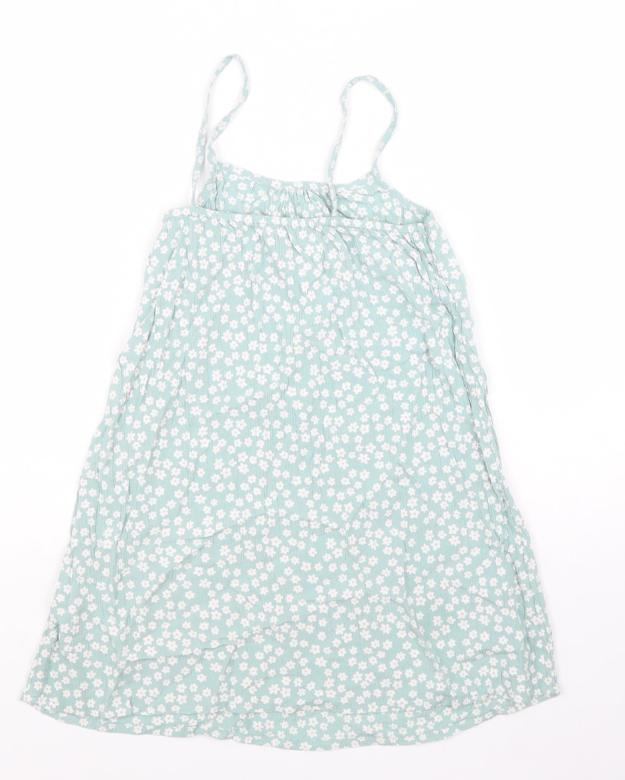 Nutmeg Girls Blue Floral Viscose Trapeze & Swing Size 6 Years Square Neck Pullover